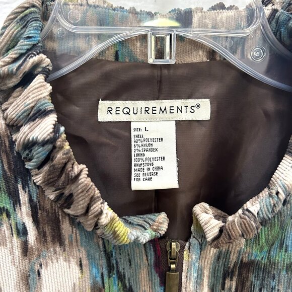 REQUIREMENTS Soft Corduroy Blazer Multicolor Zip Jacket - Picture 5 of 7